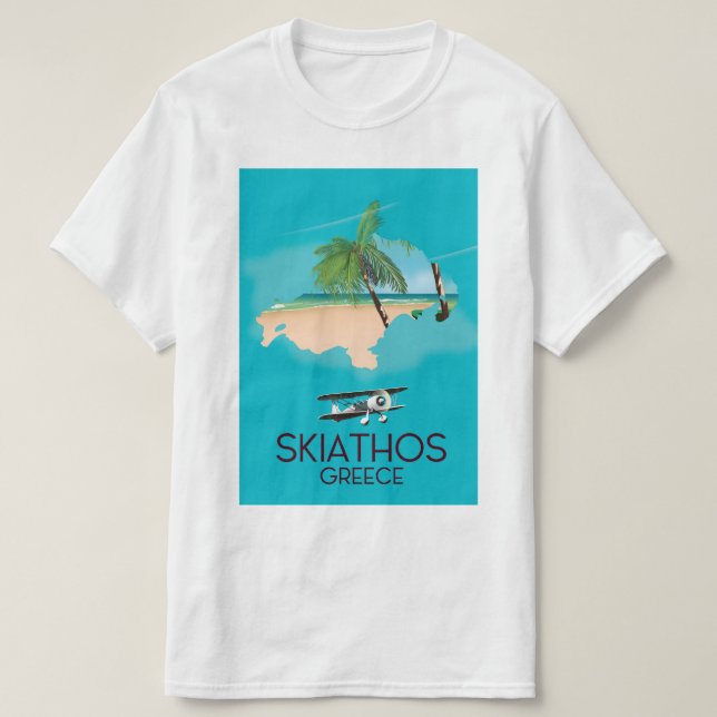 T-shirt poster de voyage Skiathos Grèce (Design devant)
