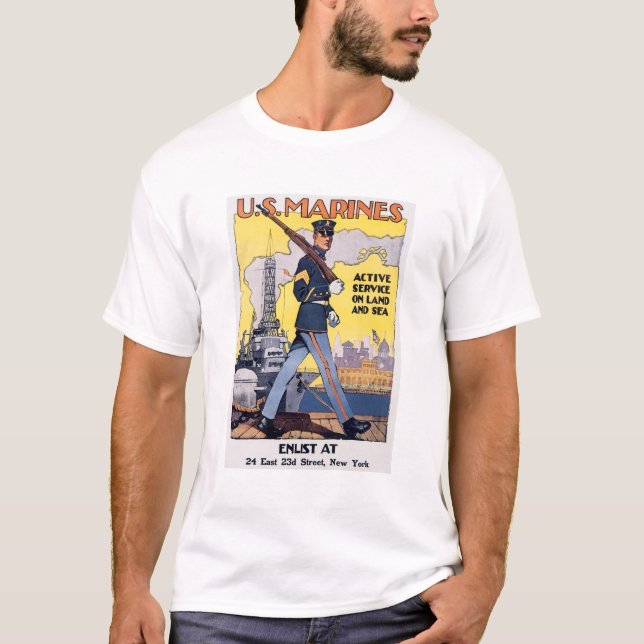 T-shirt Poster des Marines US World War I (Devant)