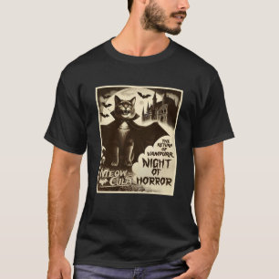 T-shirt Poster d'horreur Vintage Vampire Cat Meowcula Vamp