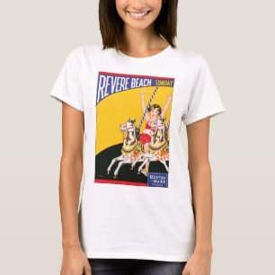 T-shirt Poster du Carrousel de la plage vintage Revere Nos