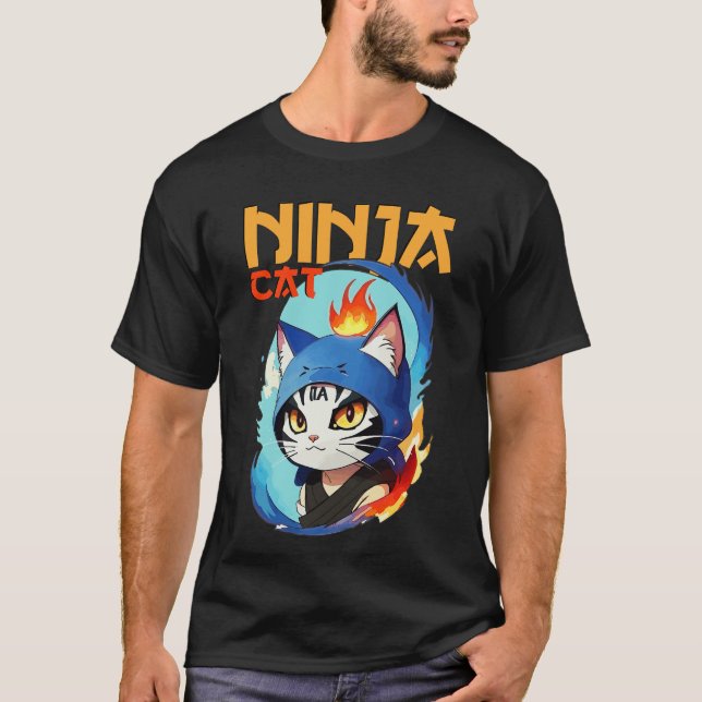 T-shirt Poster du héros du chat Ninja (Devant)