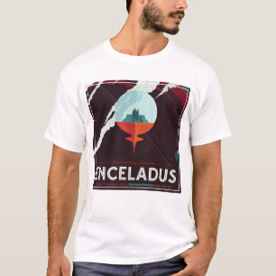 T-shirt Poster Espace Rétro Mission Cassini À Saturne