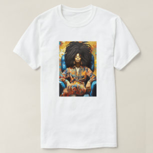 T-shirt Poster Femme Afro Créole - Portrait Art Moderne