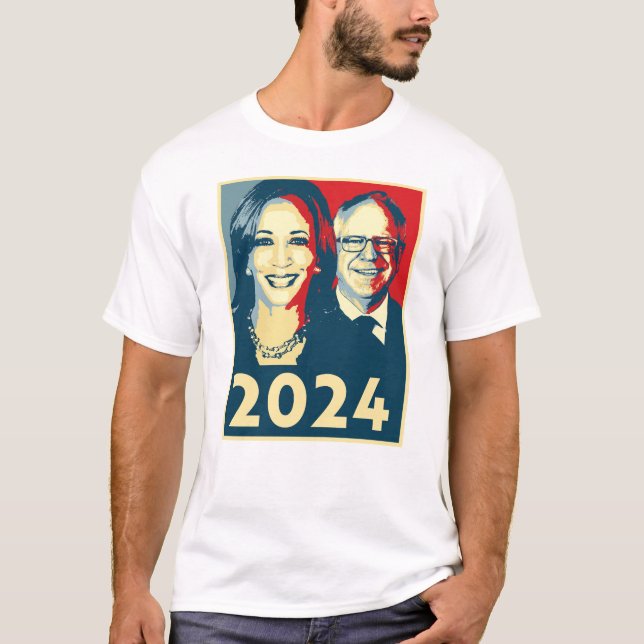 T-shirt Poster Harris Walz 2024 (Devant)