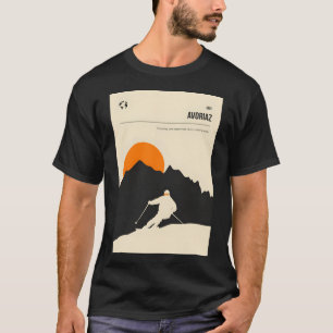T-shirt Poster minimal Vintage voyage Avoriaz Skiing