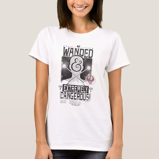 T-shirt Poster Recherché déambulé et extrêmement dangereux (Devant)