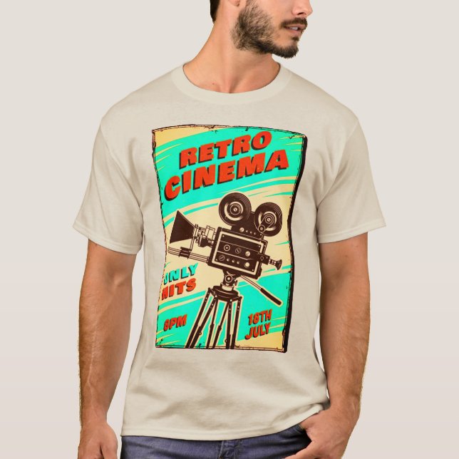 T-shirt Poster Retro CINEMA (Devant)