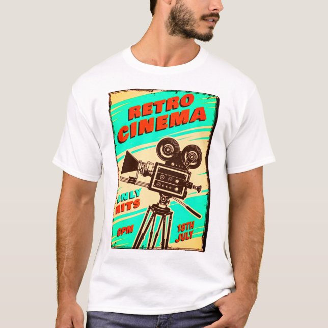 T-shirt Poster Retro CINEMA (Devant)
