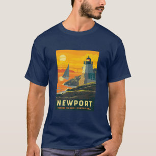 T-shirt Poster rétro Newport Rhode Island Castle Hill Newp