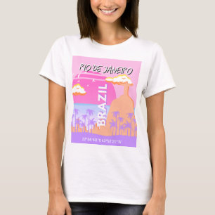 T-shirt Poster rose de Rio de Janeiro Brésil Travel Art