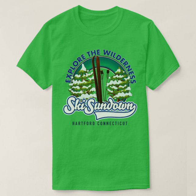 T-shirt Poster ski Sundown Hartford Connecticut (Design devant)