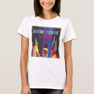T-shirt Poster Vintage voyage, Fly Twa, New York