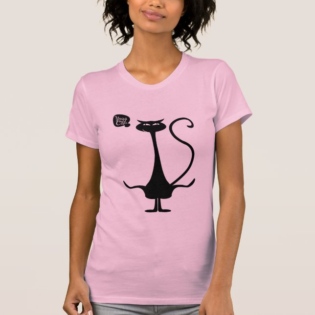 T-shirt Posture accroupie de chat de yoga (Devant)