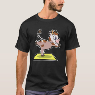 T-shirt Postures de yoga vache veau sport gymnastique Ohm