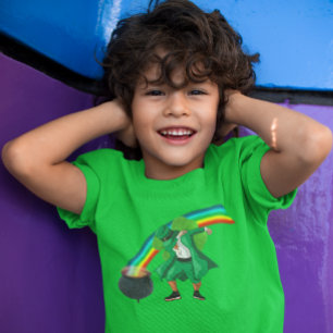 T-shirt Pot arc-en-ciel de Leprechaun Dabbing en or