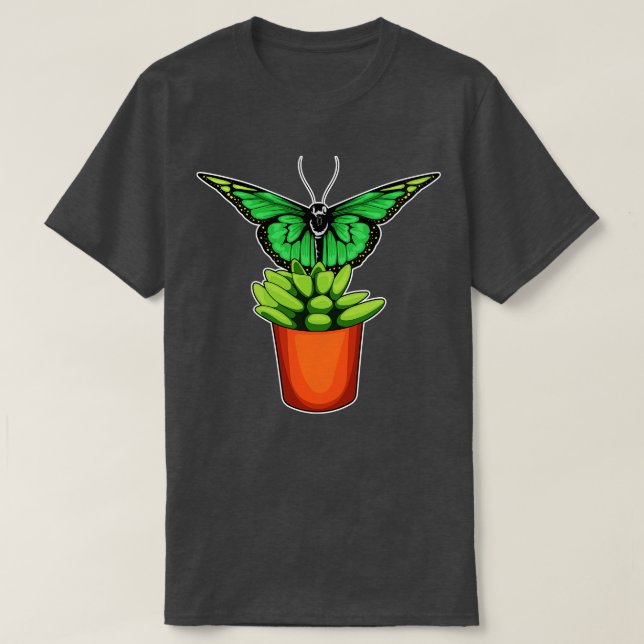 T-shirt Pot de fleur de plante de papillon (Design devant)