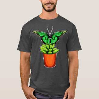T-shirt Pot de fleur de plante de papillon