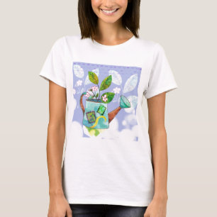 T-shirt Pot de fleurs de boîte d'arrosage - illustration