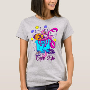 T-shirt Pot de fruits de mer de style cajun