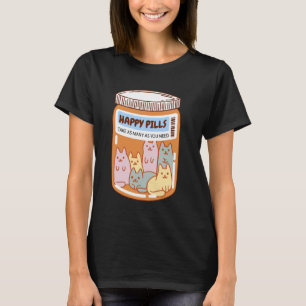 T-shirt Pot de pilules heureuses rempli de chats mignons