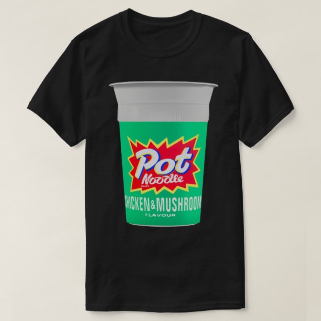 T-shirt Pot de poulet et de champignons Design de nouilles (Design devant)