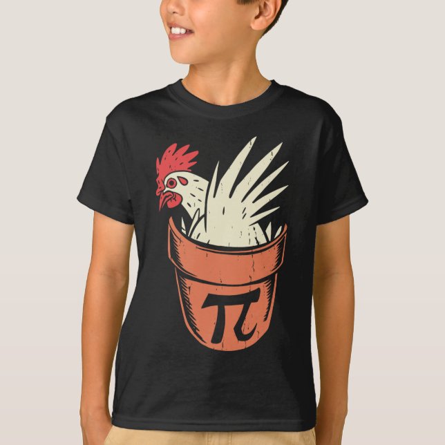 T-shirt Pot De Poulets Pi Funny Math Enseignant Pun Pi Day (Devant)