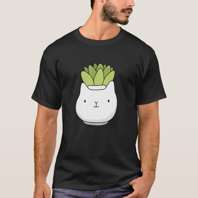 T-shirt Pot de succulente de chat mignon (Devant)