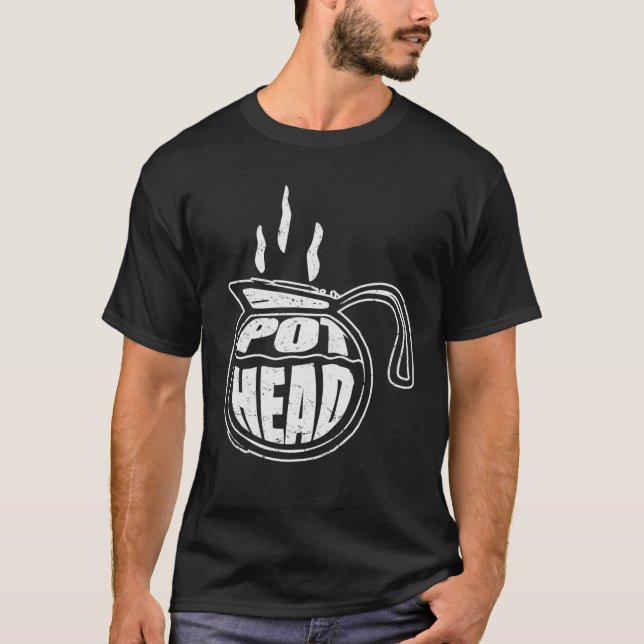 T-shirt Pot Head Café Lover, Humour toxicomane (Devant)