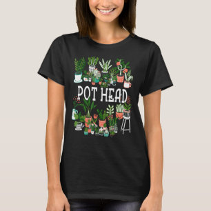 T-shirt Pot Head Plante Succulent Et Gardener Cactus