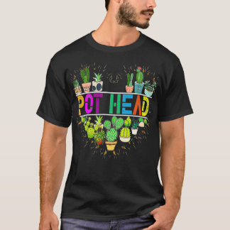 T-shirt Pot Head Succulent Plants Lover Gardeners Plant