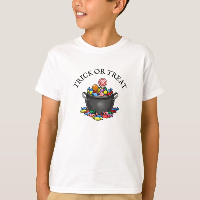 T-shirt Pot rempli de bonbons pour Halloween (Devant)