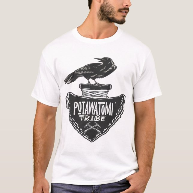 T-shirt Potawatomi Tribe - Native American Raven Spirit (Devant)