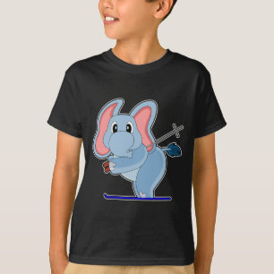 T-shirt Poteaux de ski éléphant skieur
