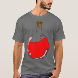 T-shirt Potion rouge fine dans un flacon bouillant