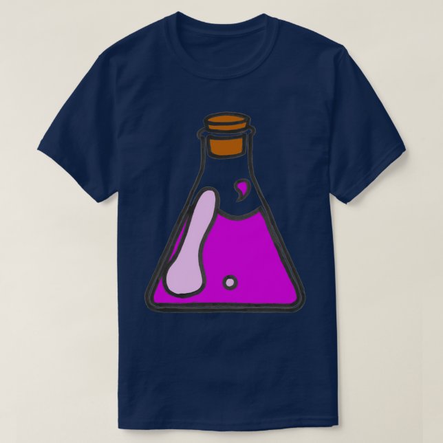 T-shirt Potion violette gras dans une fiole conique (Design devant)