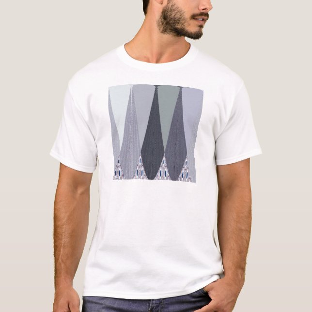 T-shirt Pots Chevron Gris Cendré Imprimer (Devant)