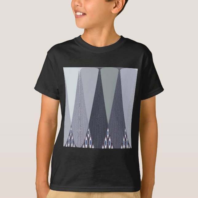 T-shirt Pots Chevron Gris Cendré Imprimer (Devant)