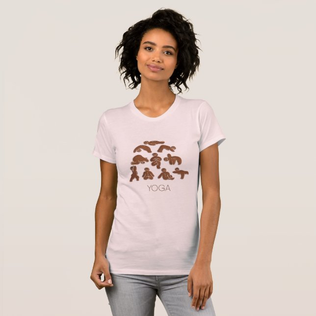 T-shirt Pots de yoga en pain d'épices (Devant entier)