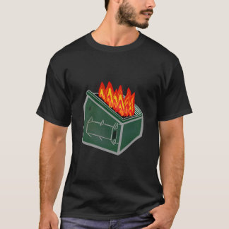 T-shirt Poubelle incendie ordures bac à ordures