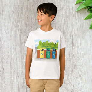T-shirt Poubelles de tri des déchets codés par couleur