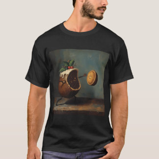 T-shirt Pouding de Noël mangeant une tarte aux fruits secs