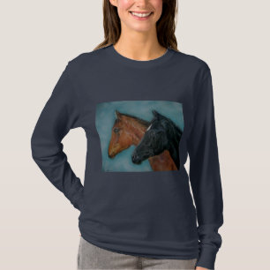 T-shirt poulain noir, châtaignier, poulain, colt, cheval d