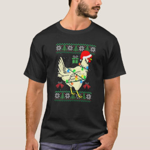 T-shirt Poule de Noël Sweater Ugly Chemise de Noël Chapeau