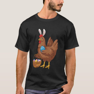 T-shirt Poule du jour de Pâques portant des oreilles de la