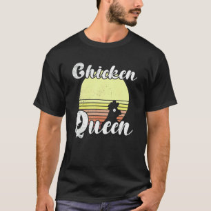 T-shirt Poule effrontée Rétro Coucher de soleil Reine des 