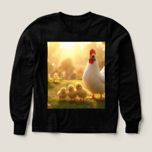 T-shirt Poule et poussins Famille de poulets migno