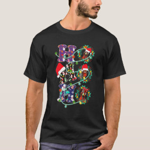 T-shirt Poule Ho Ho Ho Noël Chapeau de Père Noël Lumineux