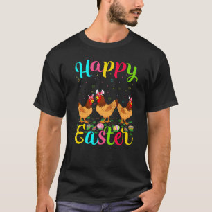 T-shirt Poule Lapin d'œuf de Pâques Poule Joyeuses Pâques