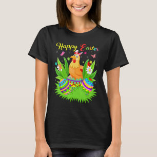 T-shirt Poule Oiseau Œuf de Pâques Floral Poule drôle de