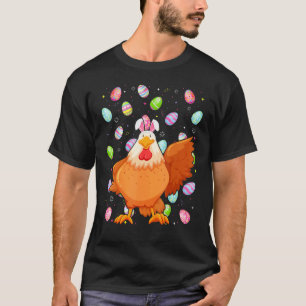 T-shirt Poule Oiseau Pâques Œuf Drôle Poule Pâques Soleil
